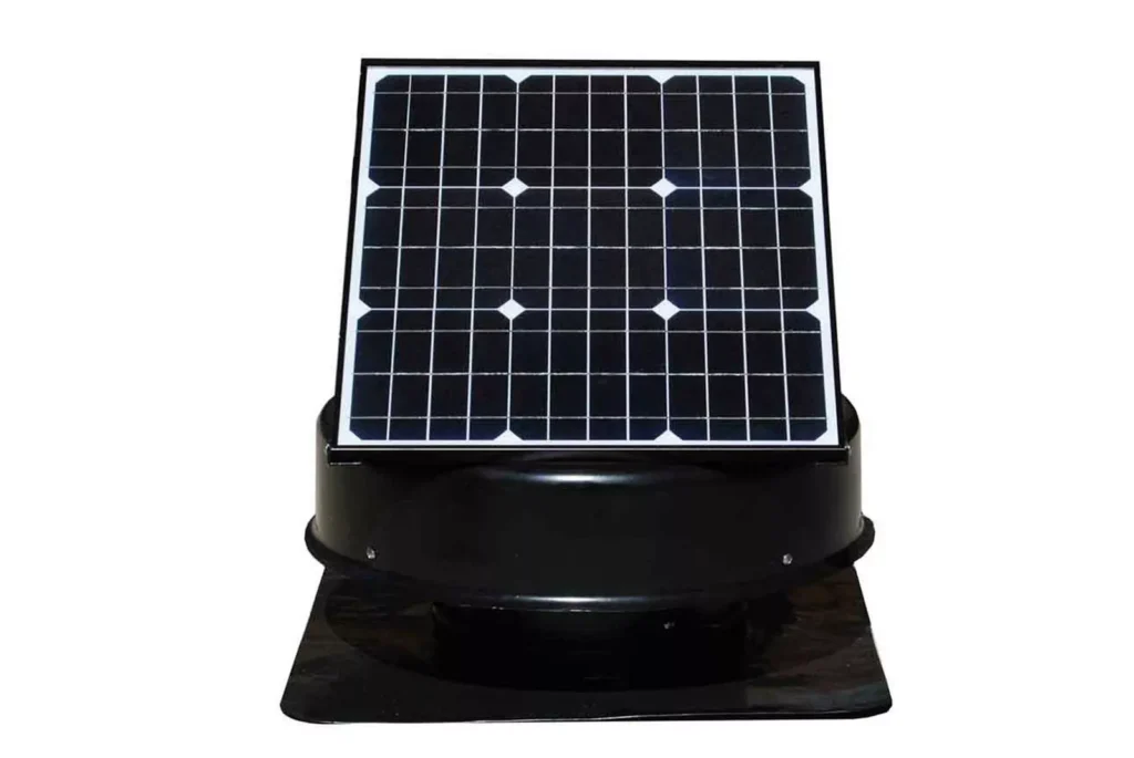 Solar panel on a black base