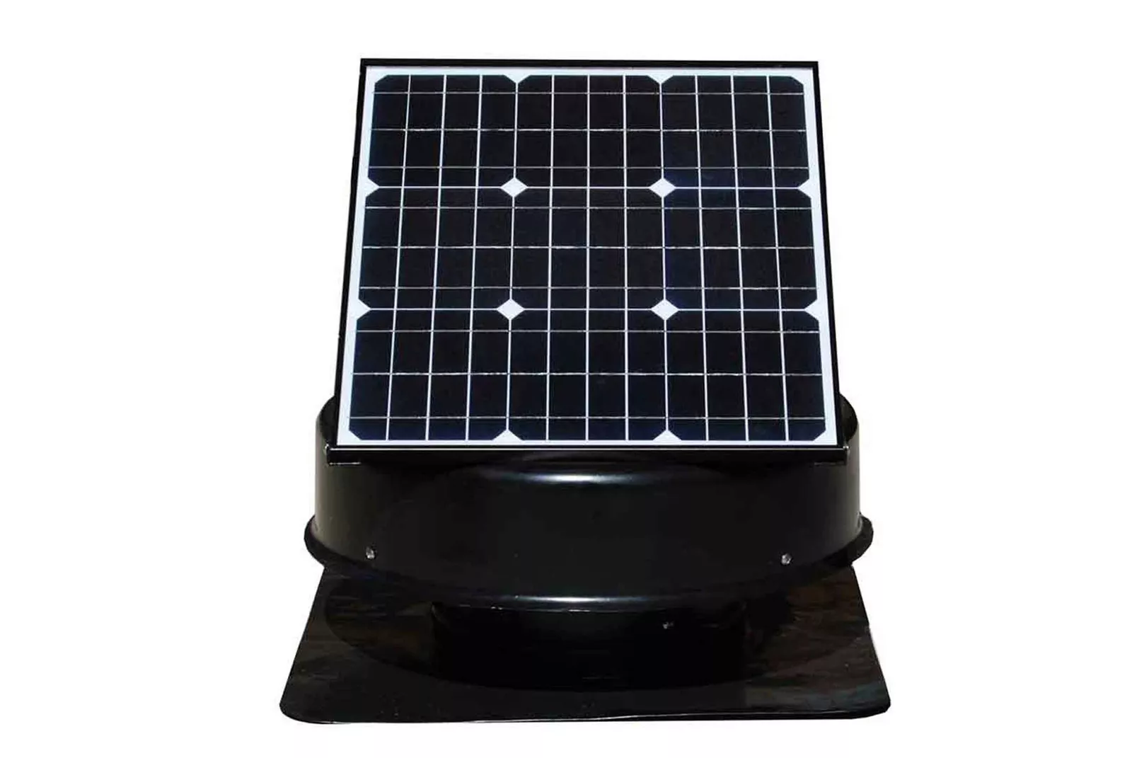 Solar panel on a black base